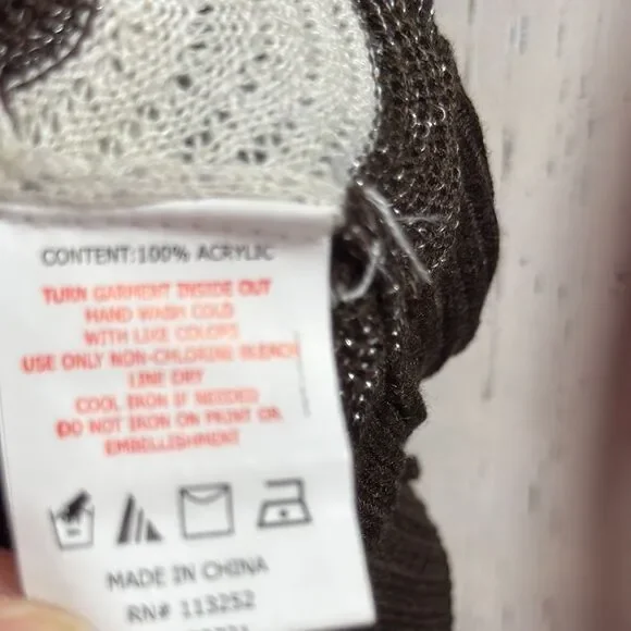 Apple Bottoms Womens Y2K Sweater Knit Zig Zag Brown Green Crewneck Long Sleeve - Picture 14 of 15